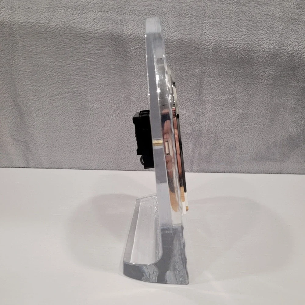 Mikasa Crystal Mantel Clock Quartz Germany Elegant Desk Shelf Decor Timepiece